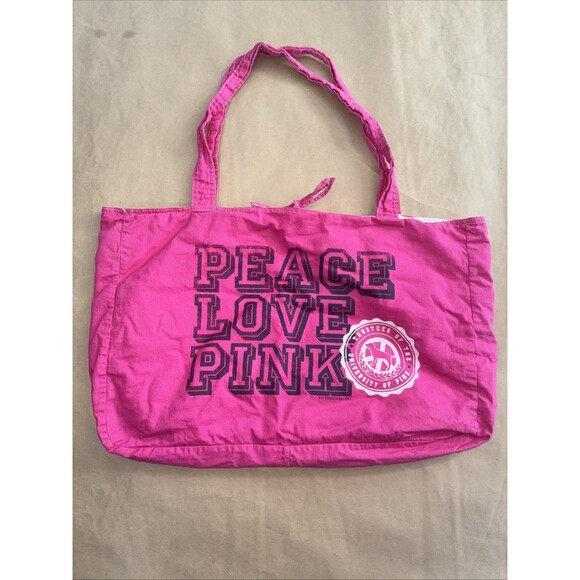 Y2k Victoria's Secret PINK Vintage Pink Beach Travel Tote Bag - Picture 5 of 6
